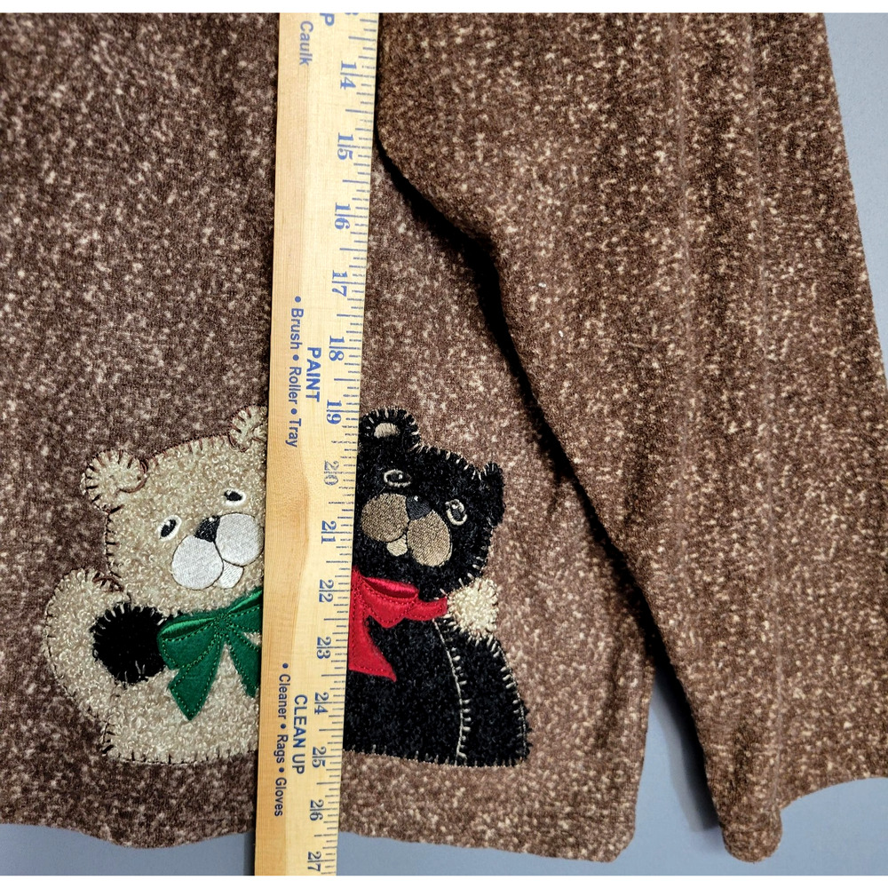 Vintage Decorated Originals Sweater Womens Button Cardigan Teddy Bear Applique - Picture 7 of 12